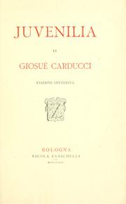 Cover of: Juvenilia by Giosuè Carducci