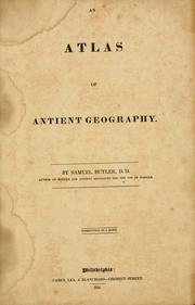 An atlas of antient geography by Samuel Butler