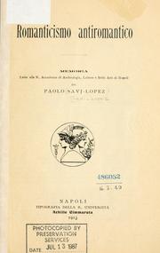 Cover of: Romanticismo antiromantico: [a proposito degli Idilli di G. Leopardi] ; memoria letta alla R. Accademia di archeologia, lettere e belle arti di Napoli