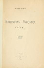 Cover of: Francesco Carrara poeta by Eugenio Boselli, Eugenio Boselli