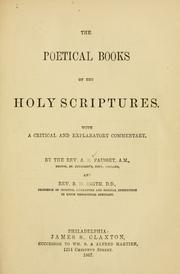 Cover of: The poetical books of the Holy Scriptures