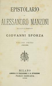 Cover of: Epistolario di Alessandro Manzoni by Alessandro Manzoni
