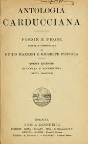 Cover of: Antologia Carducciana: poesie e prose