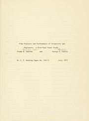 Cover of: Time pressure and performance of scientists and engineers by Frank M. Andrews