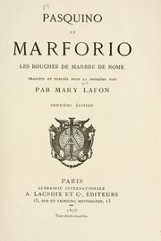Cover of: Pasquino et Marforio: les bouches de marbre de Rome