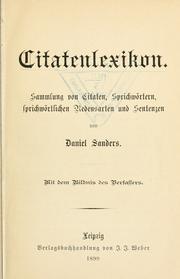 Cover of: Citatenlexikon by Daniel Sanders