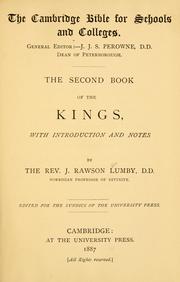 Cover of: The second book of the Kings: with introduction and notes.