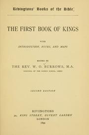 Cover of: The first book of Kings