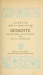 Cover of: Gedichte by Annette von Droste-Hülshoff