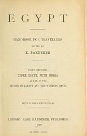 Cover of: Egypt by Karl Baedeker (Firm), Karl Baedeker (Firm)