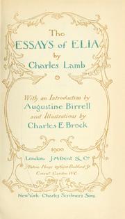 Cover of: The essays of Elia. by Charles Lamb
