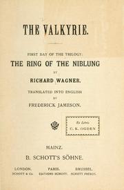 Cover of: The Valkyrie by Richard Wagner