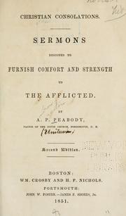 Cover of: Christian consolations by Andrew P. Peabody, Andrew P. Peabody
