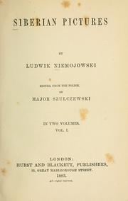 Cover of: Siberian pictures | Ludwik Niemojowski