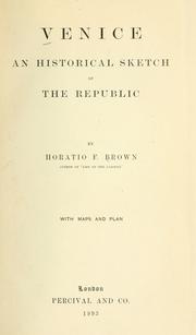 Cover of: Venice by Horatio F. Brown