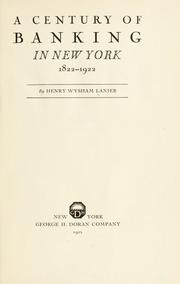 Cover of: A Century of banking in New York.