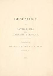 Cover of: Genealogy of David Elder and Margery Stewart