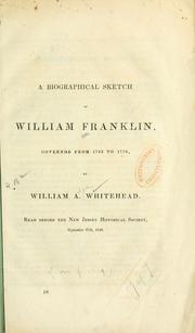 Cover of: A biographical sketch of William Franklin