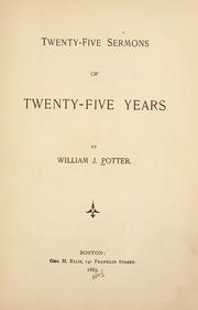 Cover of: Twenty-five sermons of twenty-five years.