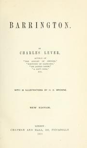 Cover of: Barrington. by Charles James Lever