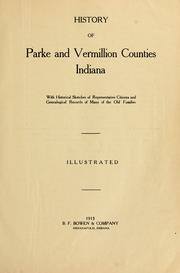 Cover of: History of Parke and Vermillion Counties, Indiana by 