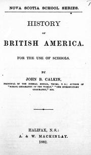 Cover of: History of British America: for the use of schools