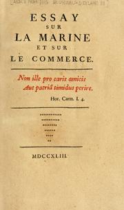 Cover of: Essay sur la marine et sur le commerce ...