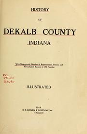 Cover of: History of Dekalb County, Indiana by 