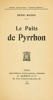 Cover of: Le puits de Pyrrhon.