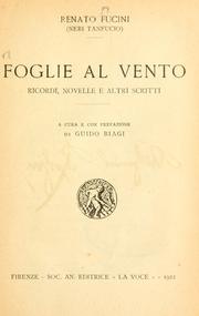 Cover of: Foglie al vento: ricordi, novelle e altri scritti