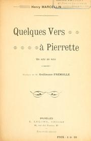 Quelques vers à Pierrette by Henry Marcellin