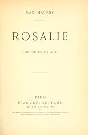 Cover of: Rosalie by Max Maurey