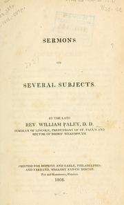 Cover of: Sermons on several subjects by William Paley