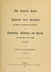 Cover of: The register booke of Inglebye iuxta Grenhow