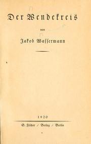 Cover of: Der Wendekreis