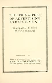 Cover of: The principles of advertising arrangement