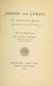 Cover of: Songs and lyrics by Heinrich Heine