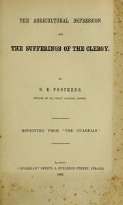 Cover of: The agricultural depression: and the sufferings of the clergy