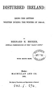 Cover of: Disturbed Ireland by Bernard Henry Becker, Bernard Henry Becker