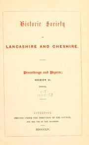 Cover of: Proceedings and papers - Historic Society of Lancashire and Cheshire