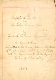 Cover of: Aspects of the speech in the later Roman epic. by Herbert Cannon Lipscomb