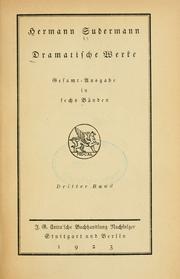Cover of: Dramatische Werke. by Hermann Sudermann