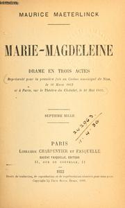 Cover of: Marie-Magdeleine: drame en trois actes.