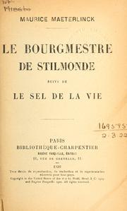 Cover of: Le bourgmestre de Stilmonde by Maurice Maeterlinck