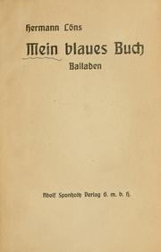 Cover of: Mein blaues Buch by Hermann Löns