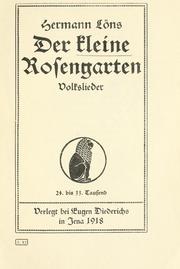 Cover of: Der kleine Rosengarten by Hermann Löns