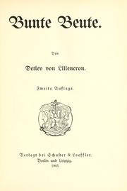 Cover of: Bunte Beute by Detlev von Liliencron