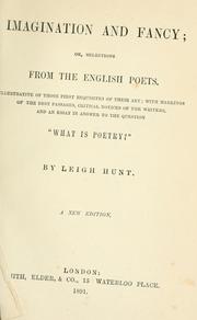 Cover of: Imagination and fancy by Leigh Hunt, Leigh Hunt