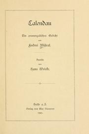 Cover of: Calendau: ein provenzalisches Gedicht von Frederi Mistral.