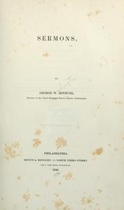 Cover of: Sermons by George W. Bethune